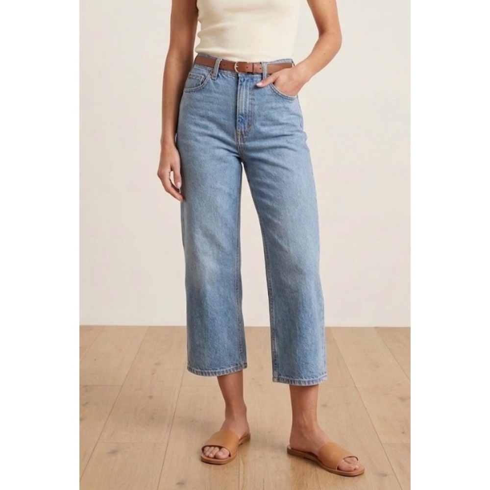 Levis 515 Nouveau Capris Light Wash Denim Cropped Jeans Womens 8 Stretch